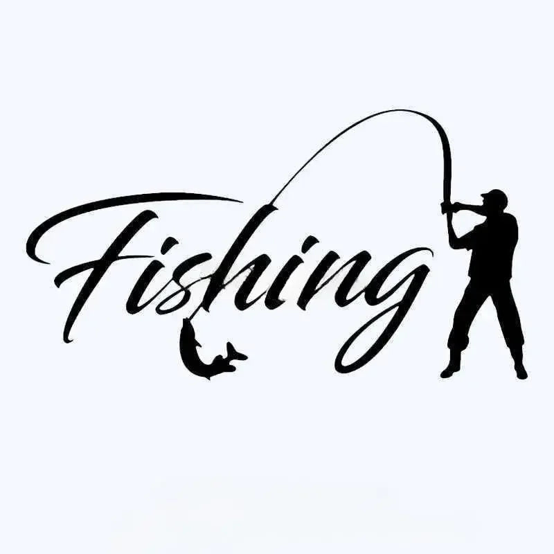 Fishing Funny Car Sticker Vinyl Decal White Black Car Auto Stickers For Bumper Rear Window