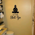 1pc Meditation Room Wall Decals Quote Buddha Religious Yoga Wall Art Vinyl Hippie Bathroom Sticker Decor 23×16In