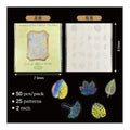 50PCS Holographic Laser Stickers Transparent Retro DIY Decoration Sparkling Creative Handmade Stationery PET Sticker Pack
