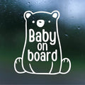 Bear Baby On Board Vinyl Decal - Car Decal, Rear Window Decal, Bumper Sticker