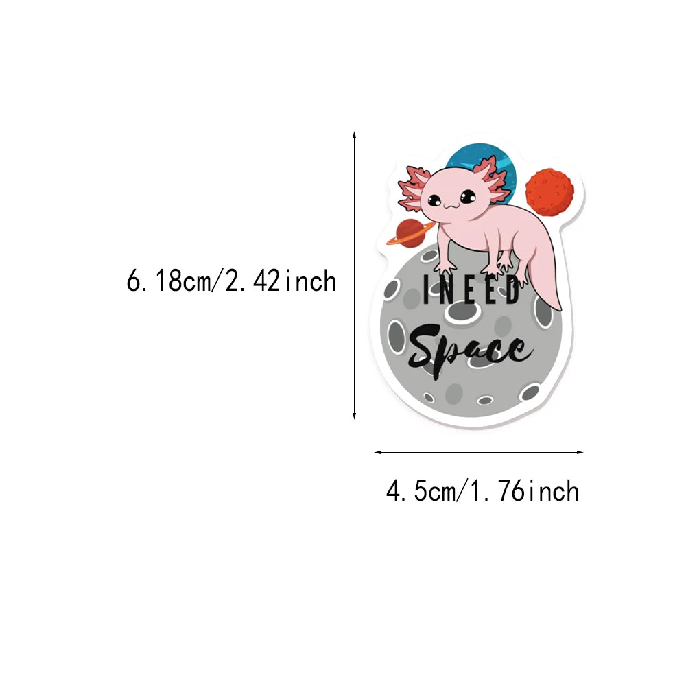 50/100PCS Axolotl Graffiti Stickers Cute Animal Cartoon Stickers Toy Suitcase Scrapbook Diary Mobile Laptop Sticker Pack