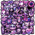 10/30/50PCS Kawaii Purple Animal Sticky PVC Sticker Aesthetic Stationery DIY Decoration Scrapbooking School Supplies for Kids
