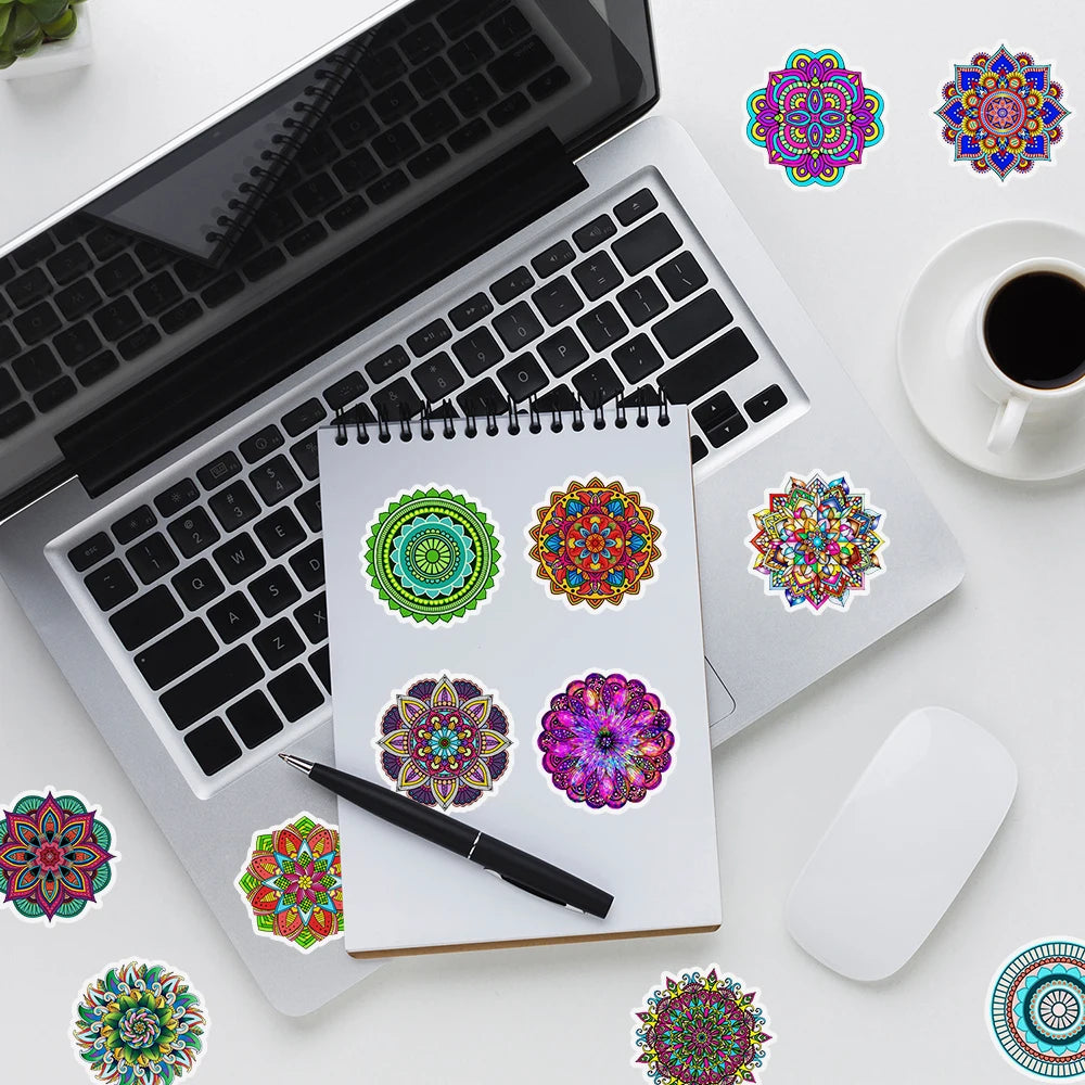 50PCS Fresh Plant Flower/Datura Stickers for Mobile Computers, Water Cups, Decorative Stickers for Laptops Waterproof  Stickers