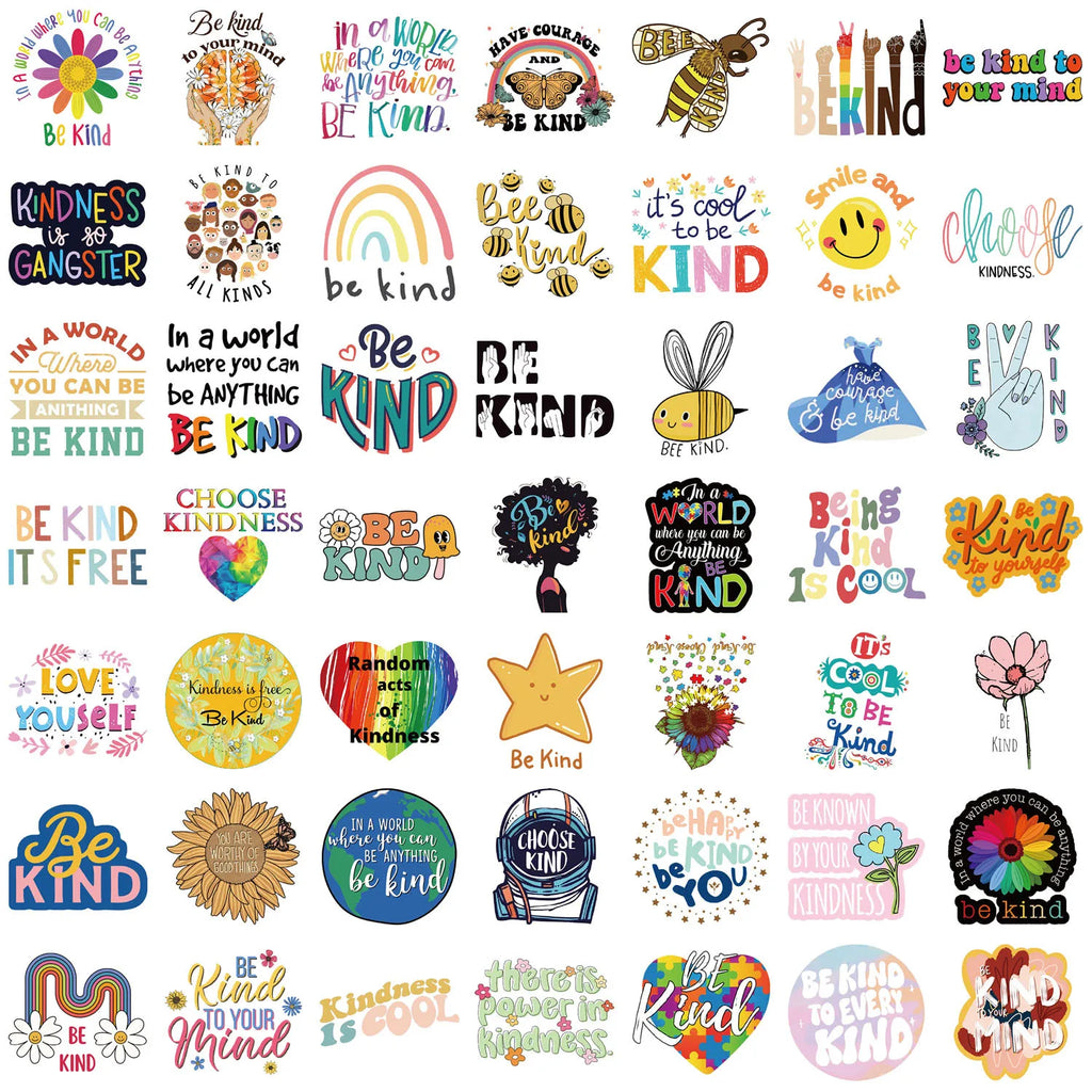 50/100PCS Friendly Psychology Be kind Graffiti Stickers Decorative Guitar Notebook Luggage DIY Waterproof Stickers