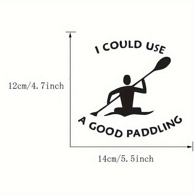 1pc Black Car Stickers, Auto Logo Decorative Stickers, Kayaker Car Styling Stickers, Car Decoration (I Could Use A Good Paddling