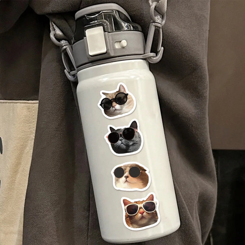 500PCS Cute Sunglasses Cat Creative Graffiti Stickers DIY Luggage Speaker Skateboard Small Pattern Waterproof Stickers