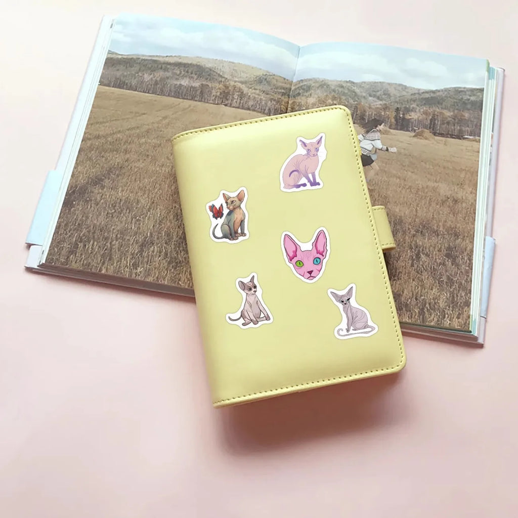 500Pcs/Roll Heterotypic Sphinx Cats Stickers 2.5cm/1.0'' 10 Designs DlY Decoration Learning Rewards Scrapbook Labels, Adorn Gift