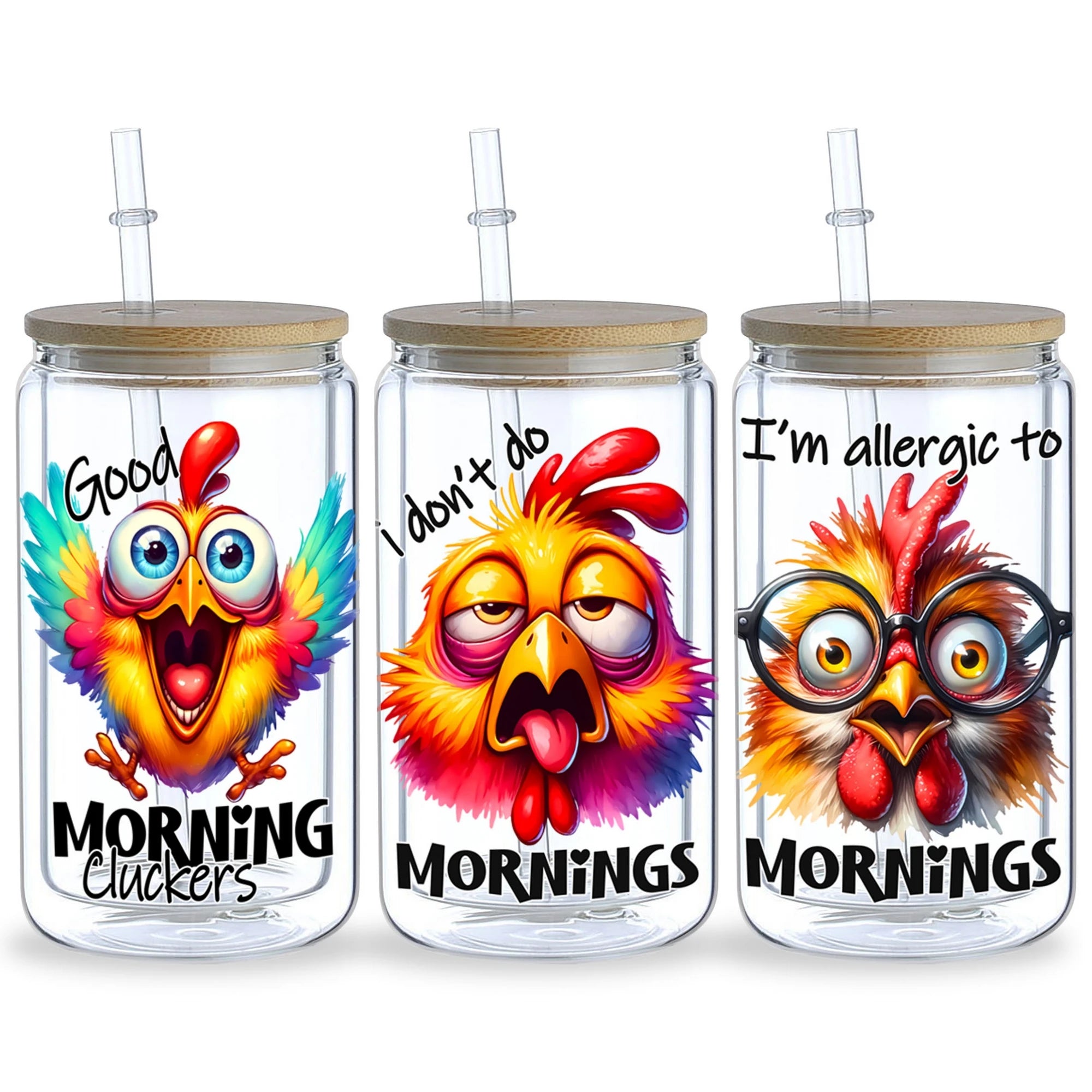5 sheets animal UV DTF cup packaging suitable for 16oz glass cups, waterproof UV DTF stickers suitable for 16oz glass cups
