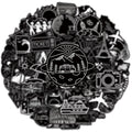 50PCS Black & White Outdoor Travel Cool Graffiti Stickers Decorative Phone Tablets Luggage Waterproof Sticker