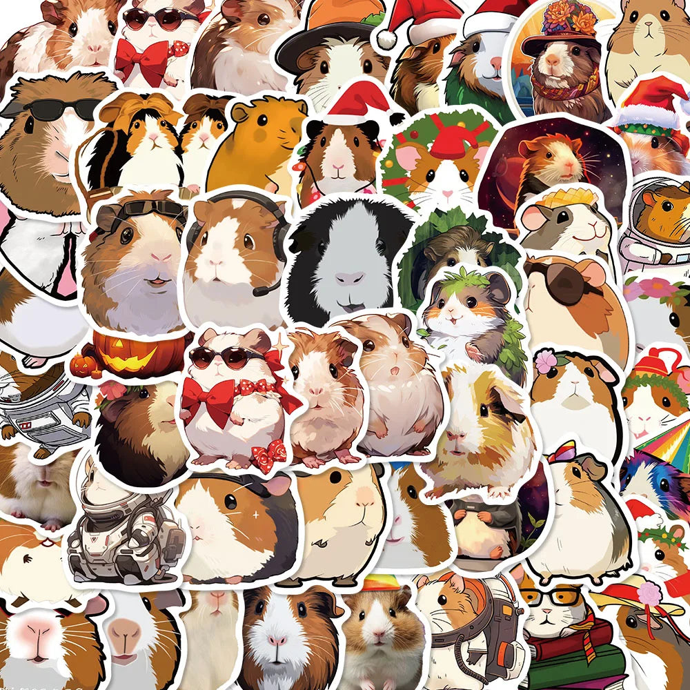 50PCS Guinea Pig Sticker Streetwear Art Picture Cafe Phone DIY Phone Graffiti Harajuku Scrapbooking Graffiti Community Dormitory
