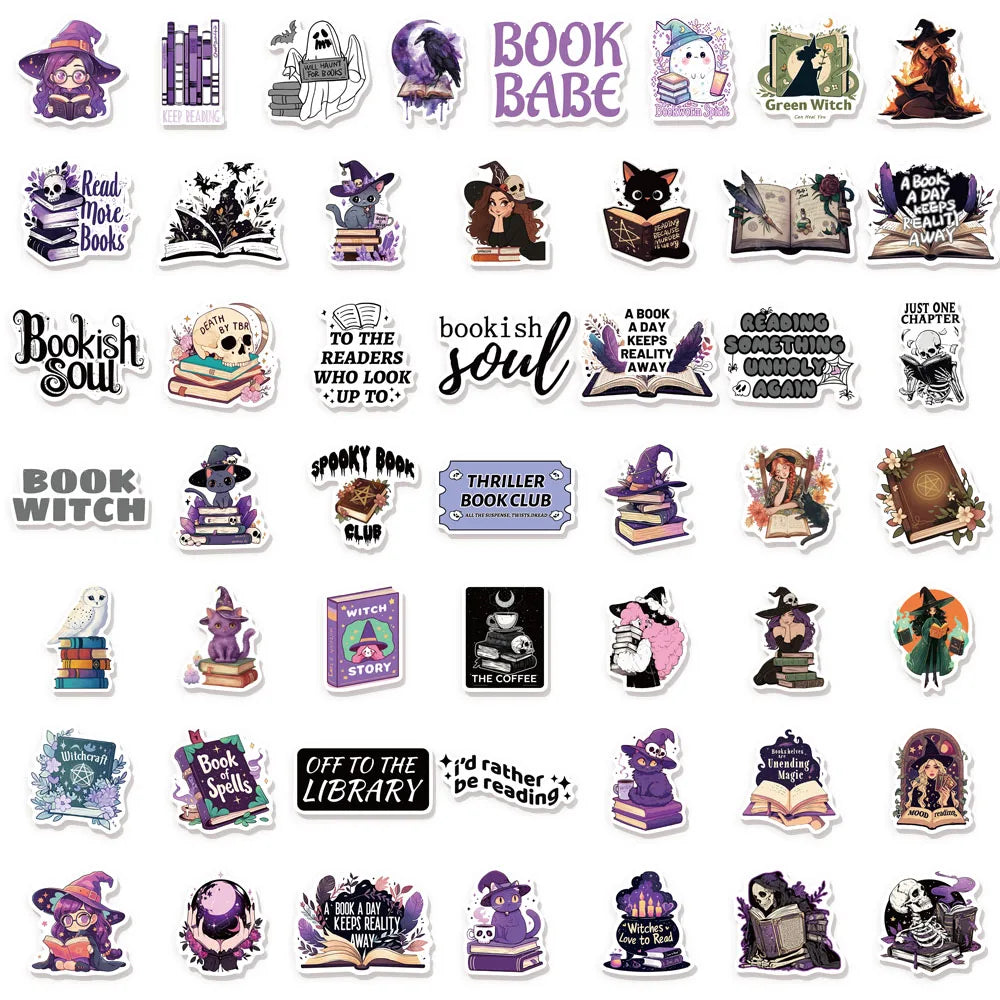 50/100PCS Witch Book Scroll Stickers Fun Graffiti DIY Manual This Label Decoration Phone Case Tablet Waterproof Stickers Toy