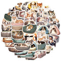 50PCS Comfortable cats and dogs Sticker Nostalgia Animal Phone Laptop Cafe Scrapbooking Art Picture Suitcase Expression Stickers