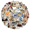 50PCS Retro Art Aesthetic Graffiti Stickers DIY Manual Tags Bookroll Notebook Tablet Toy Stickers