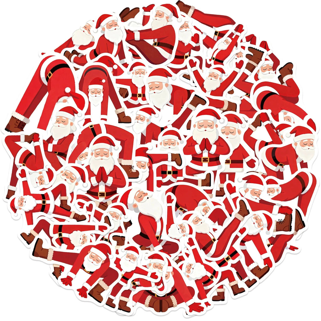 50/100PCS Yoga Santa Claus Cartoon Stickers Decorative Luggage Windows Notebook Stationery Stickers