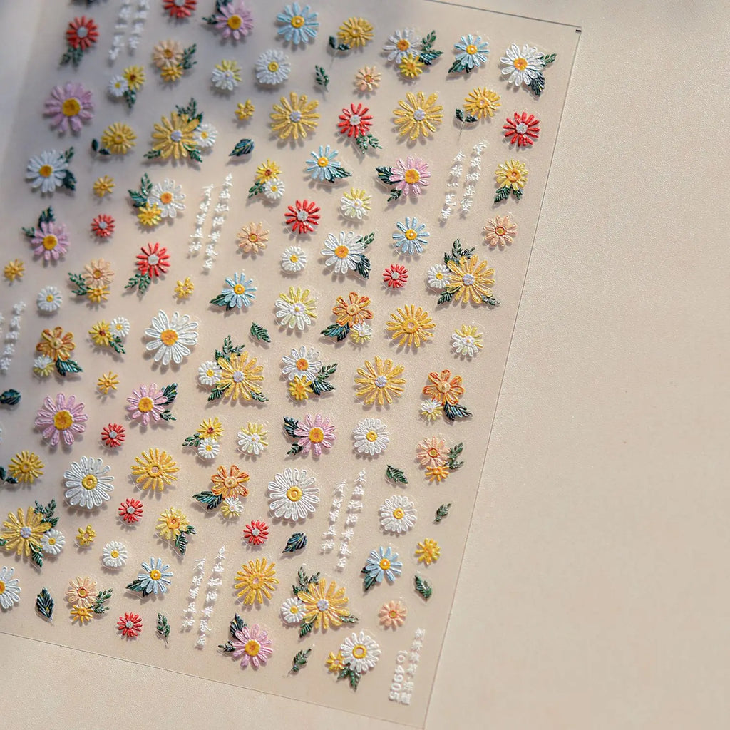 Metal Nail Stickers Exquisite Embroidered Rose Nail Art Accessories Stickers Back Glue Flowers Nail Charms Decals Manicure Tools