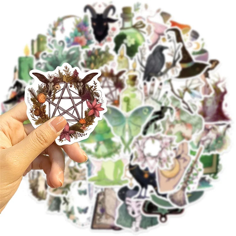 10/30/50PCS Kawaii Forest Witch Decoration Scrapbooking PVC Sticker Aesthetic Korean Stationery School Supplies for Kids