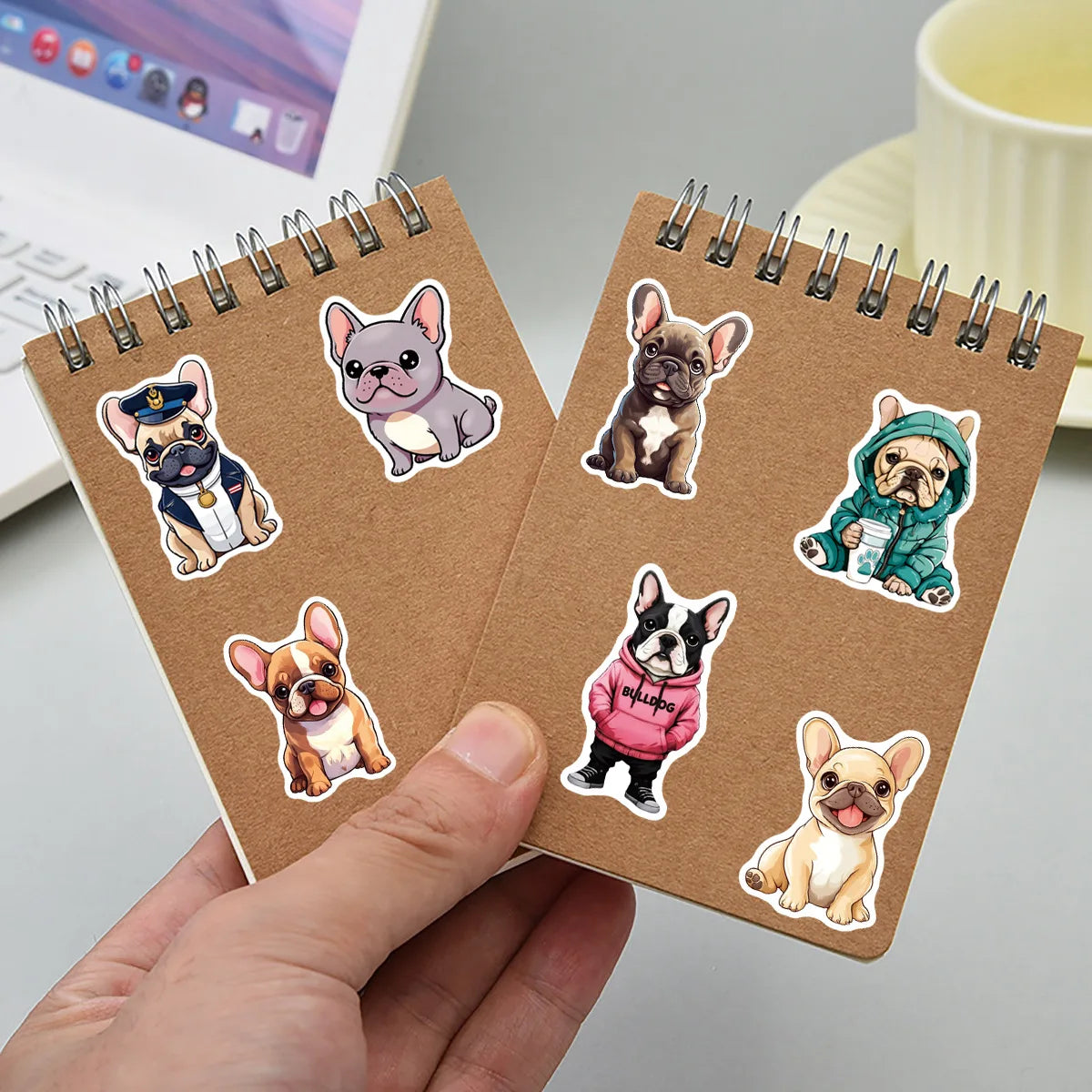 50/100PCS Cartoon Dog Fighting Graffiti Stickers Waterproof Decoration Luggage Stationery Notebook Stickers