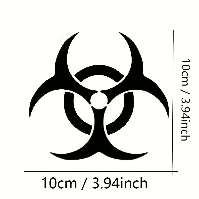 Biohazard sign fuel tank cover sticker, PVC self-adhesive flower, smooth irregular shape, single use, suitable for glass/metal s