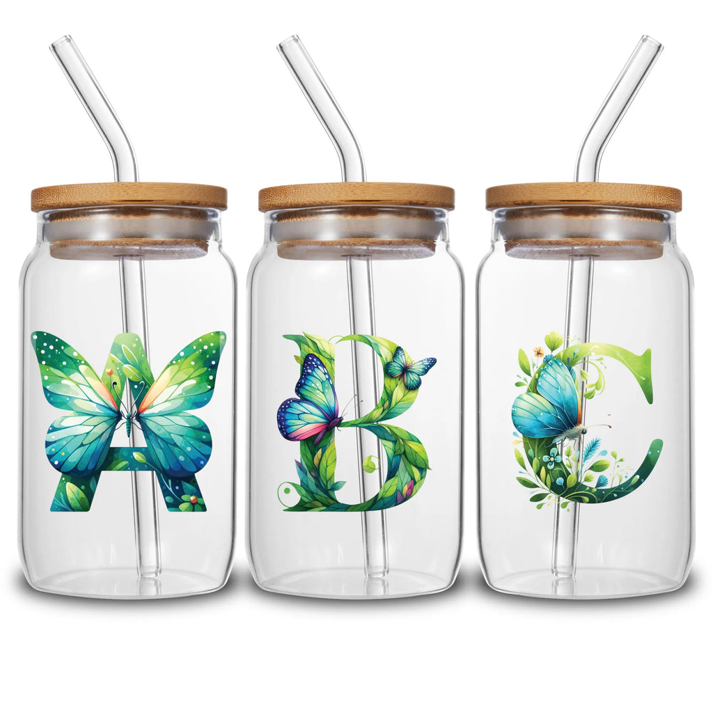 26 sheets Alphabet Flowers A - Z Design UV DTF Transfer Sticker Decals for Office and Home 16oz Alphabet Waterproof Stickers