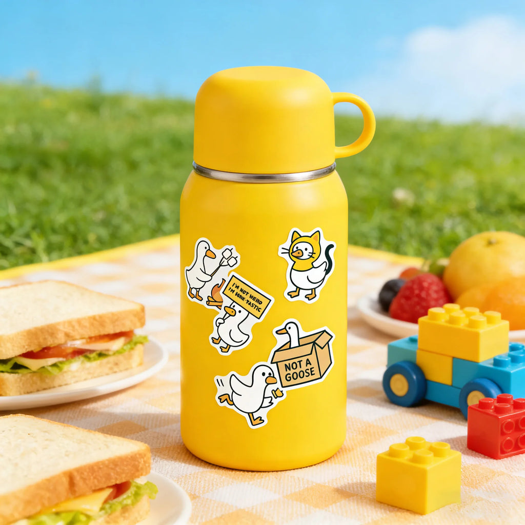 50/100PCS Cute Graffiti Stickers Water Cup Phone Waterproof Decorative Stickers Cartoon Animal Dumb Goose Stickers