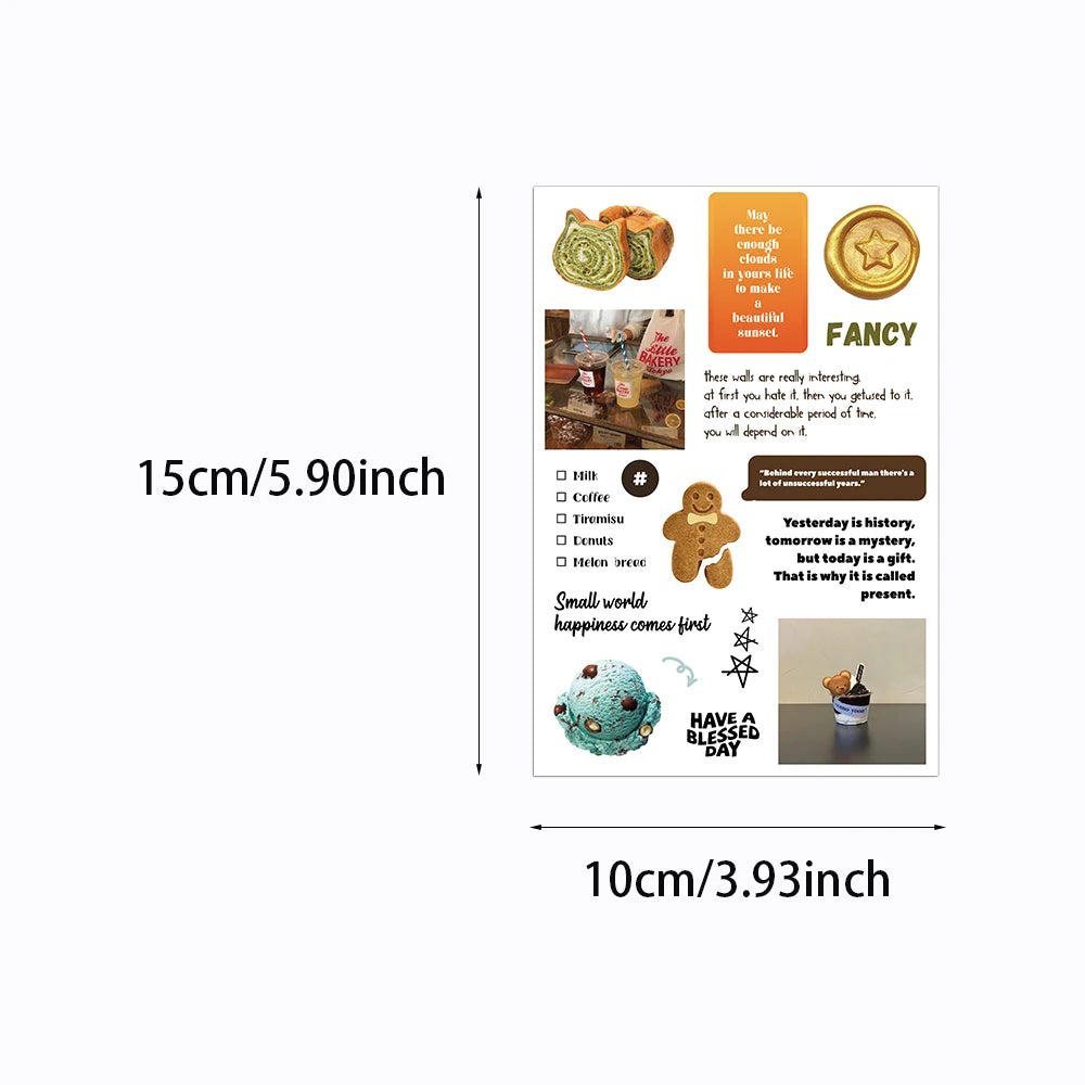 8PCS Minimalist Handbook Material Clip Art Graffiti Stickers Minimalist Style DIY Manual Drawing Luggage Laptop Luggage Stickers
