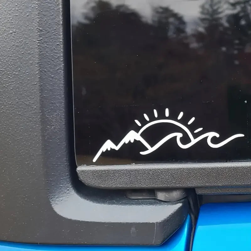 Sun Mountain Slope Vinyl Decal Mountain Sea And Sun Lover Stickers Vinyl Creative Fun Car Stickers, Motorcycles, Trucks, Laptops