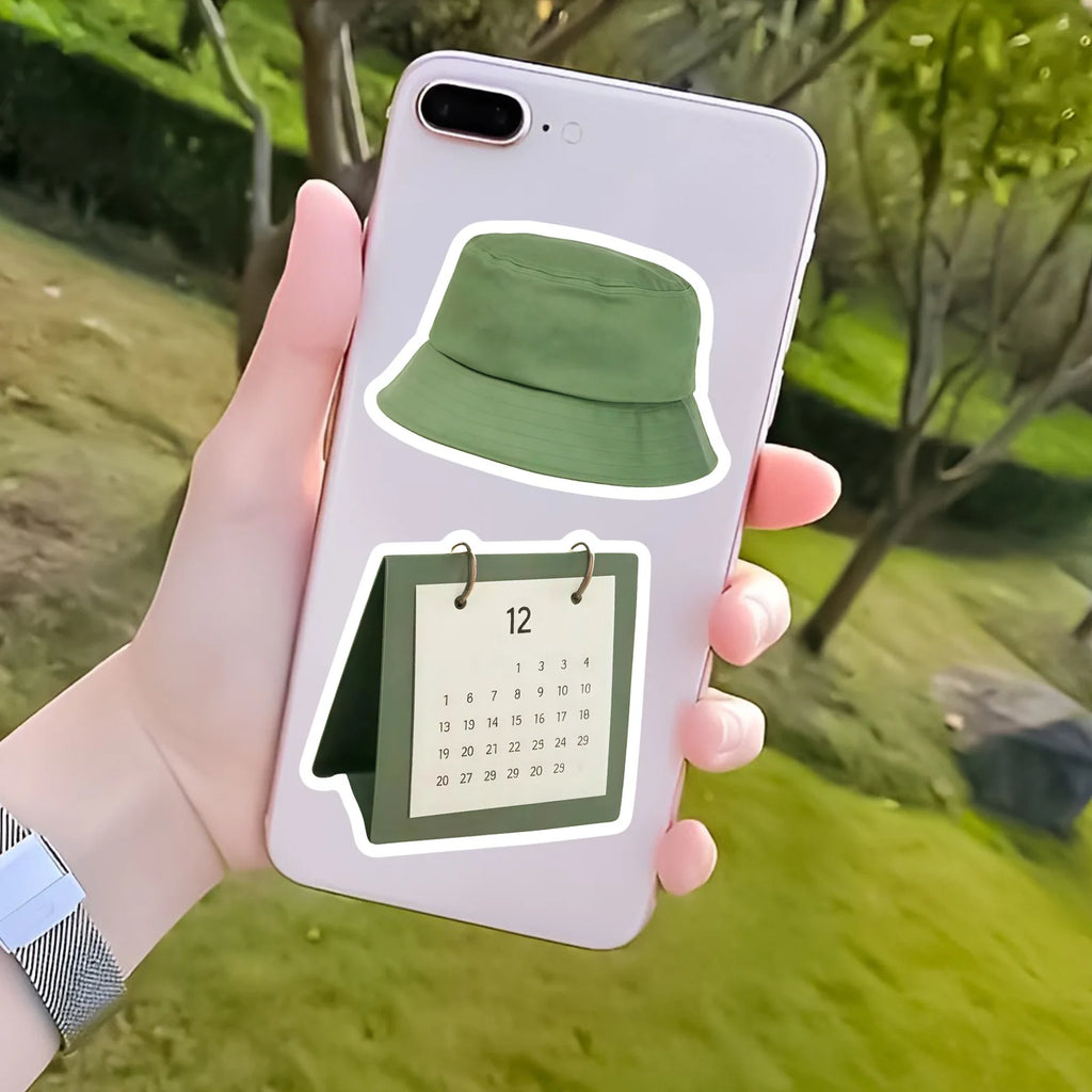 50/100 Pcs Ins Style Korean Olive Green Aesthetic Stickers DIY for Scrapbook Cup Suitcase Wardrobe Phone Laptop Removable Decals