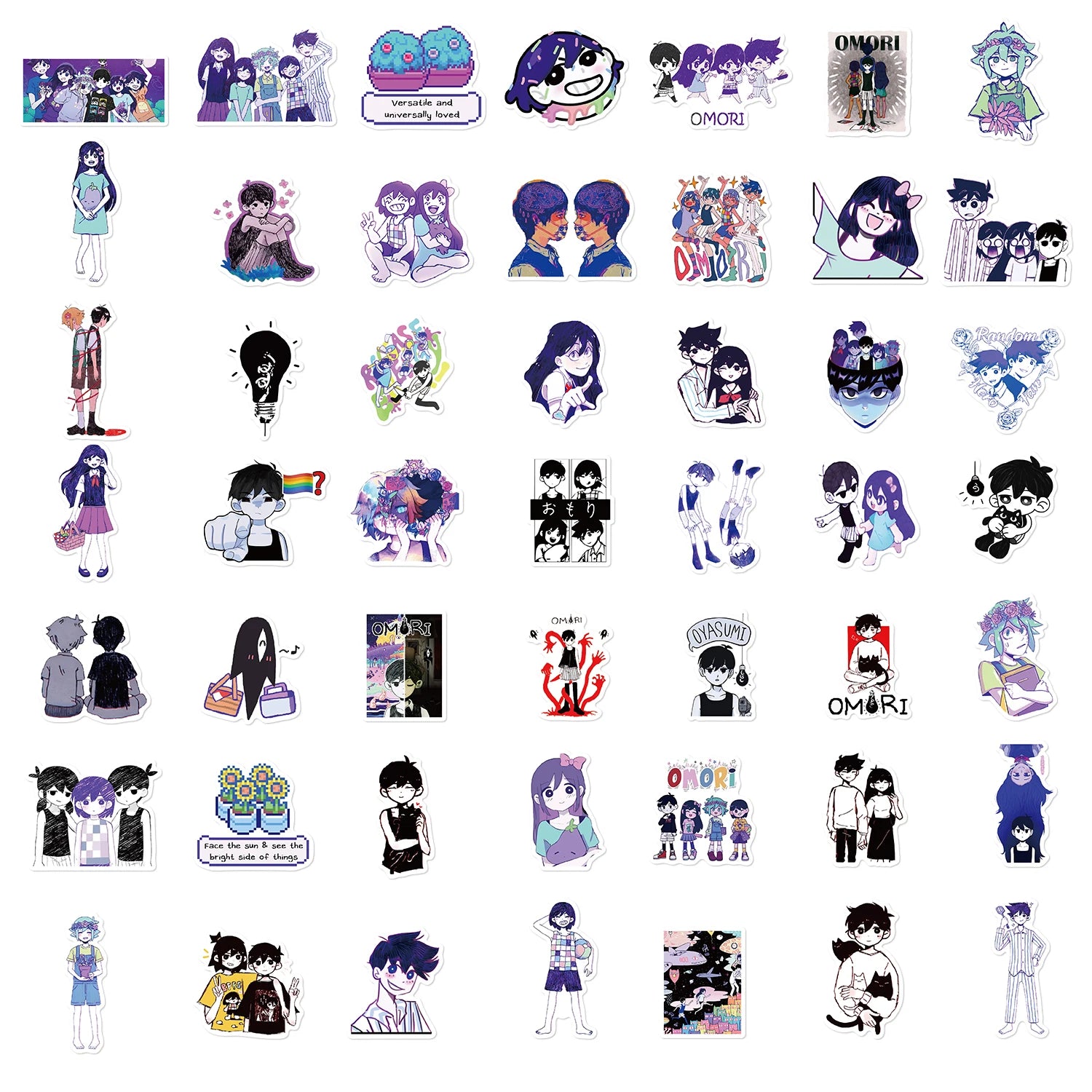 50PCS Omori Sticker Notebook Cartoon Y2K Fashion Guitar Phone Laptop Notebook Car Graffiti Luggage Graffiti Waterproof Decals