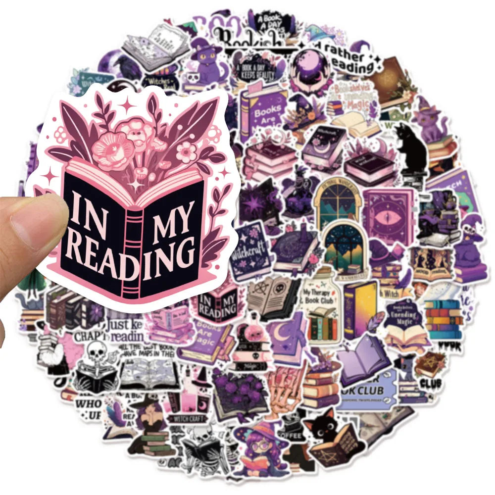 50/100PCS Witch Book Scroll Stickers Fun Graffiti DIY Manual This Label Decoration Phone Case Tablet Waterproof Stickers Toy