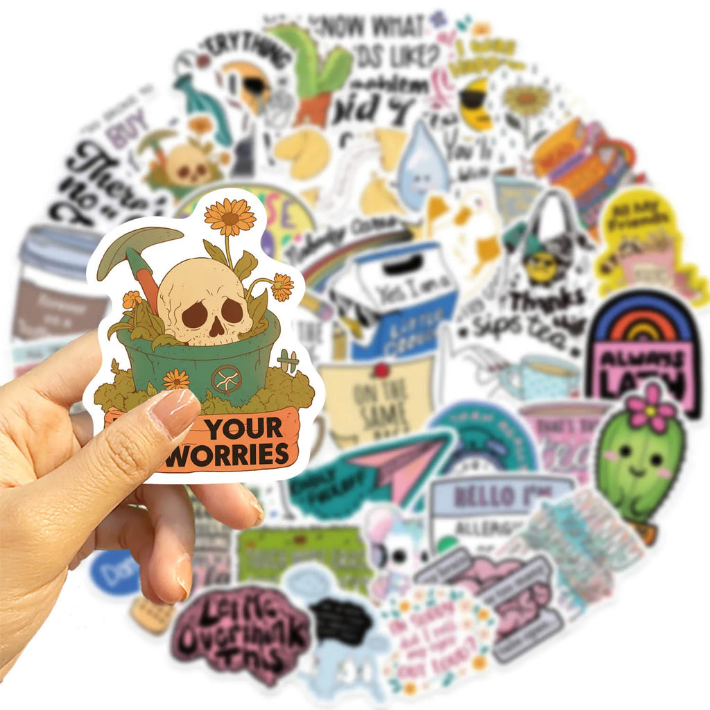 50PCS Cartoon SarCastic Graffiti Stickers Guitar Notebook Luggage DIY Waterproof Stickers