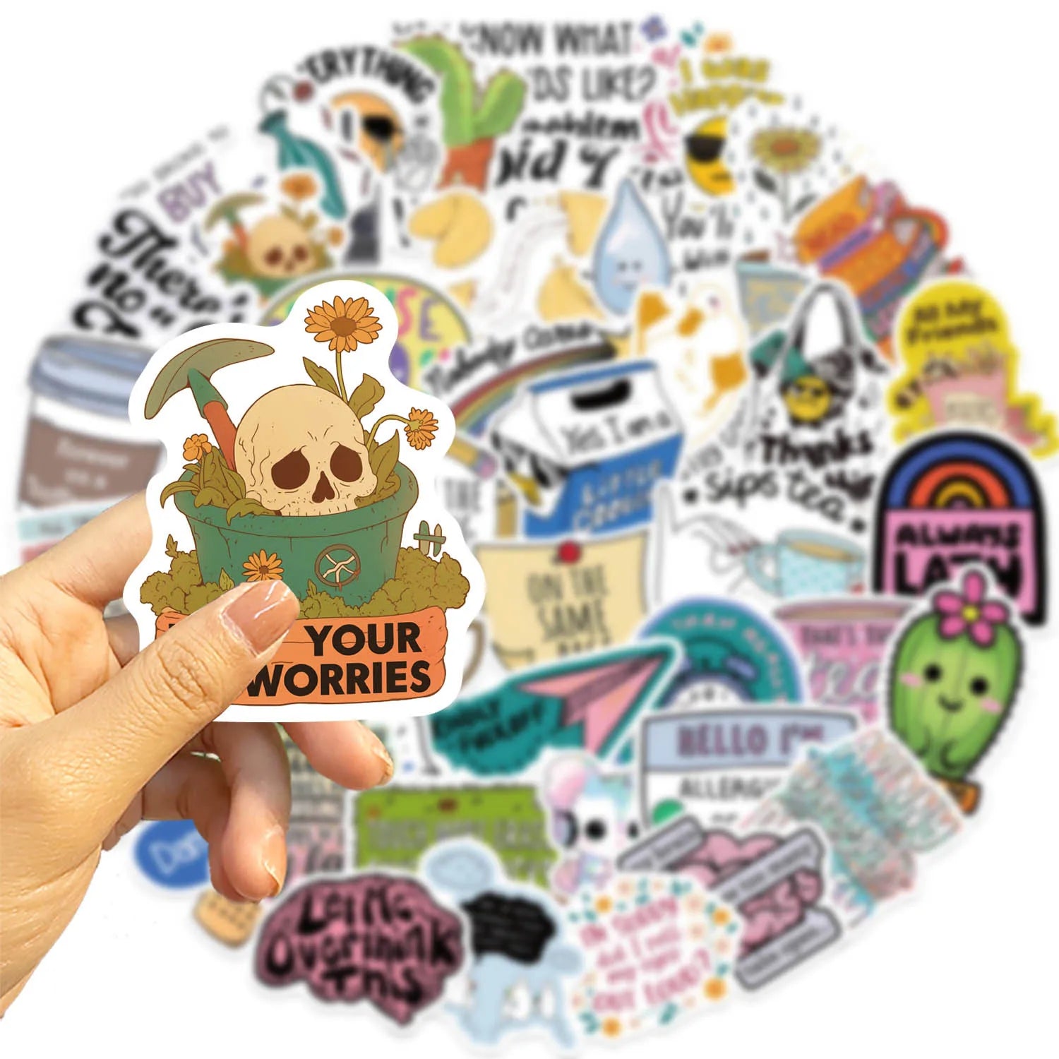 50PCS Cartoon SarCastic Graffiti Stickers Guitar Notebook Luggage DIY Waterproof Stickers