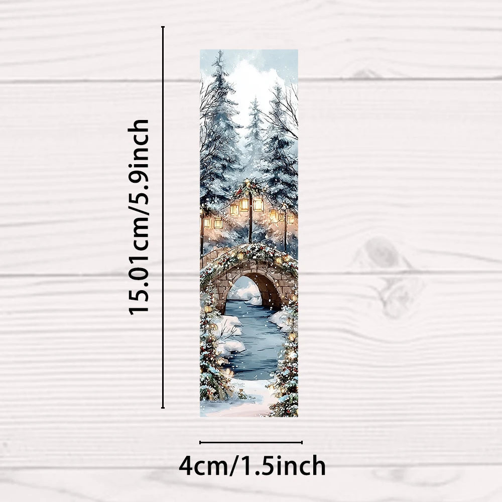 30PCS Blue Christmas Bookmarks Laptop Luggage Reading Books Cartoon Decor Phone Aesthetic Stationery Guitar Bookmark