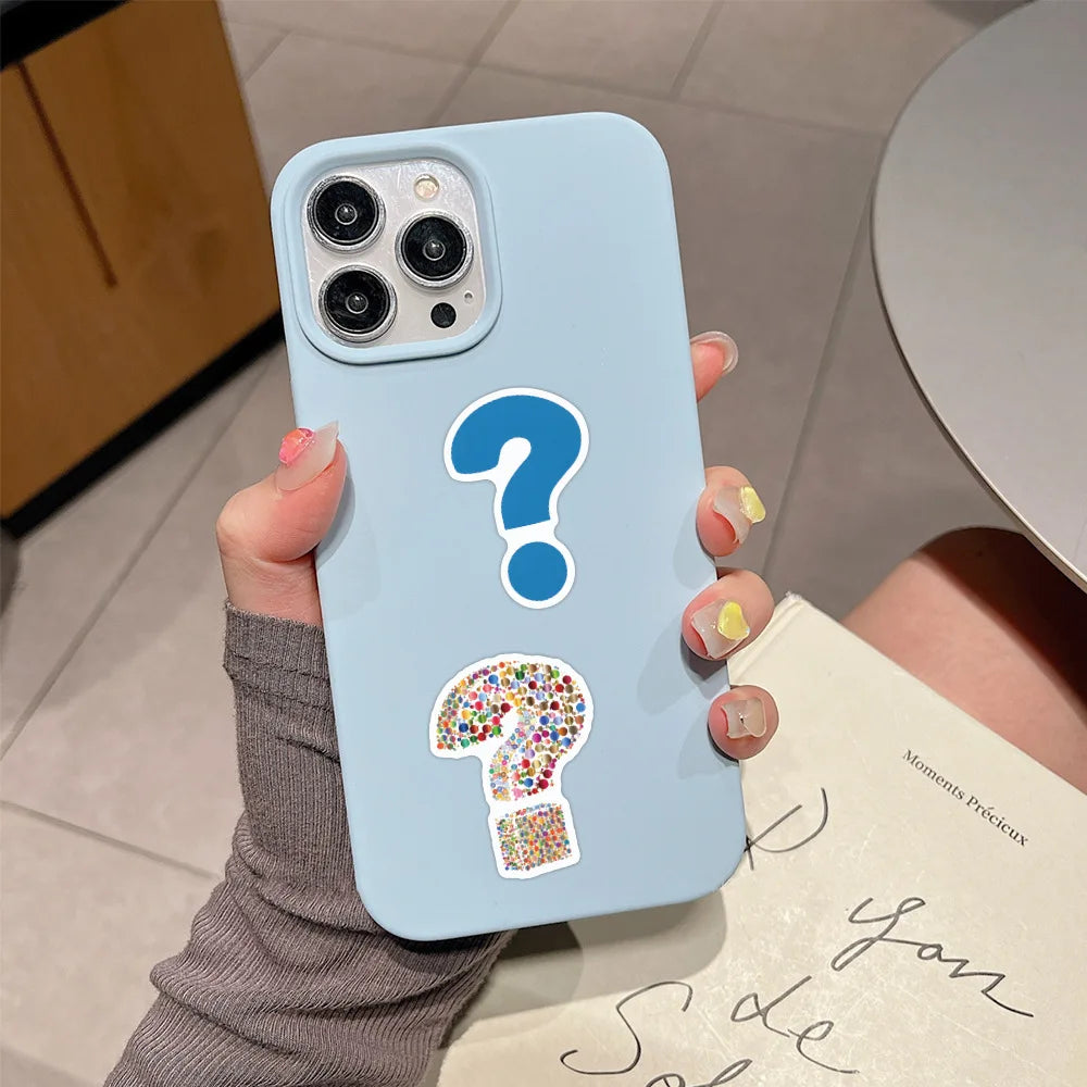 60/120PCS Fun Question Mark Graffiti Sticker Car Luggage Case Water Bottles Helmet Notebook Stationery Sticker