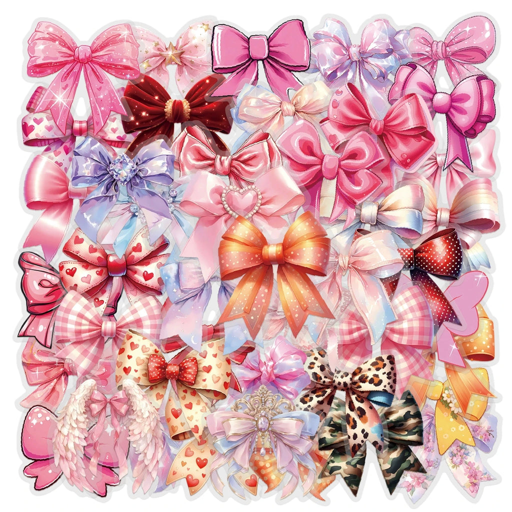 Variety 60PCS Waterproof Transparent PET Butterfly Flower Shell Cartoon Graffiti Stickers DIY Decor Guitar Notebook Stationery
