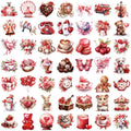 50 PCS Transparent Cartoon Confession Gift Sticker Pack Waterproof Transparent PET Bookkeeping Material Decor Guitar Notebook