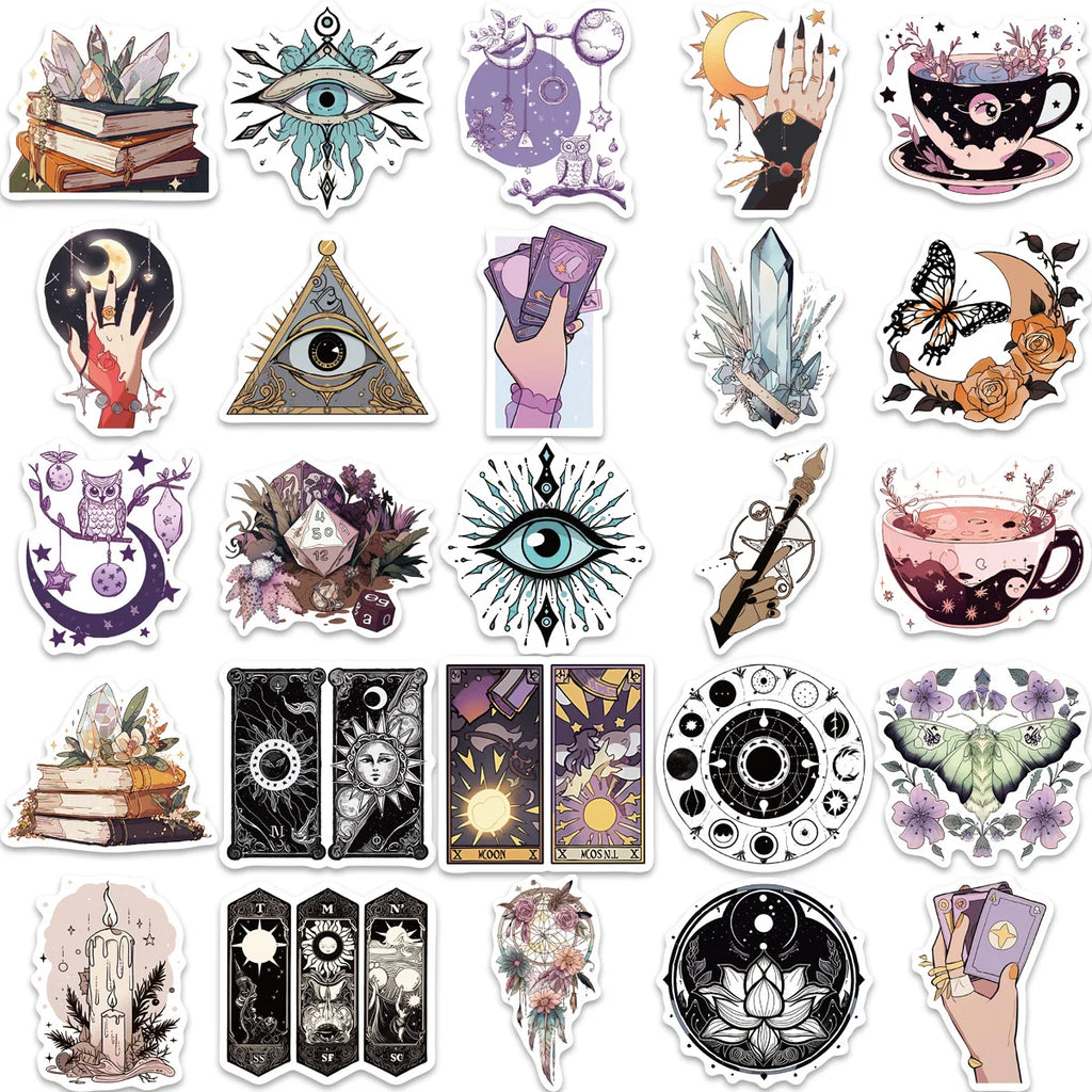 50/100PCS Halloween Magic Witch Graffiti Stickers Decorative Guitar Luggage DIY Creative Waterproof Stickers