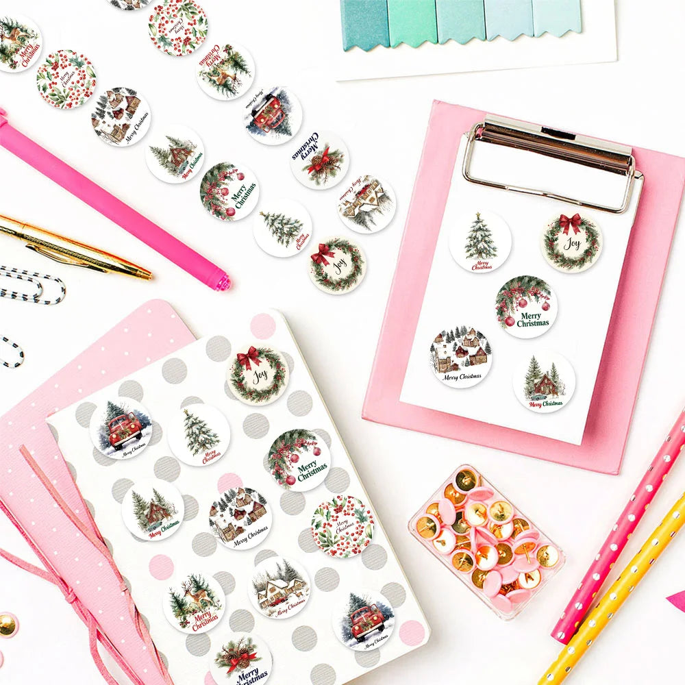 500PCS Merry Christmas Fun Graffiti Small Group Stickers DIY Phone Case Laptop Water Cup Christmas Reward Stickers