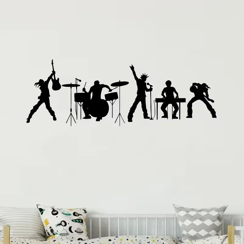 Music Band Vinyl Wall Decal Pop Musical Art Room Decor Bedroom Decoration Interior Stickers Mural Music Notes Wall Decor Vinyl M