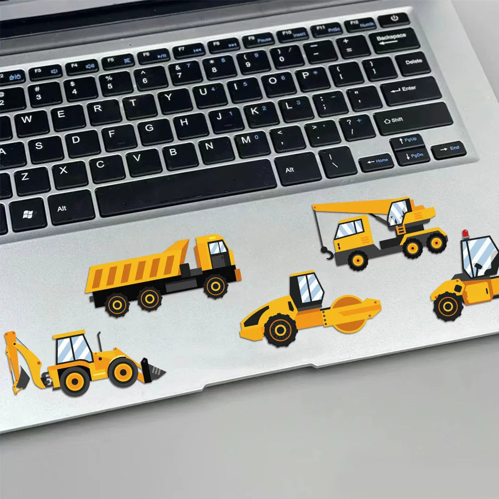 8PCS Cartoon Industrial Excavator Reward Graffiti Stickers Fun Stickers DIY Phone Case Laptop Water Cup Computer Toy Stickers