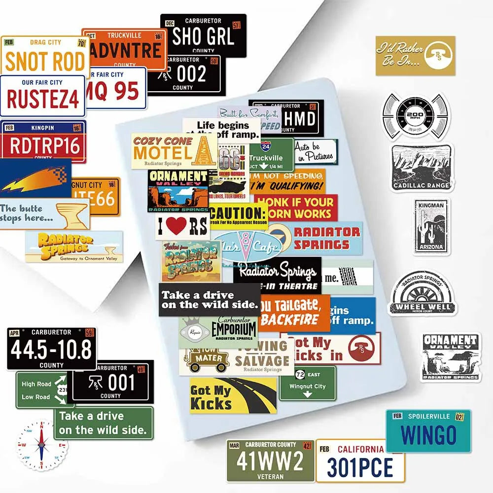 50/100PCS Racing Classic Quote Sticker Waterproof Decorative Luggage Sticker for Stationery Notebook Helmet Car