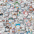 50/100PCS Cute Tooth Graffiti Stickers Water Cup Computer Waterproof Decoration Stickers Cartoon Tooth Stationery Stickers