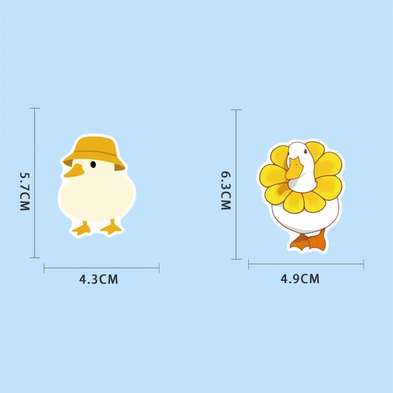 50-Pack Cute Cartoon Duck Creative Stickers DIY Mobile Desktop Organizer Stationery Notebook Decorative Stickers