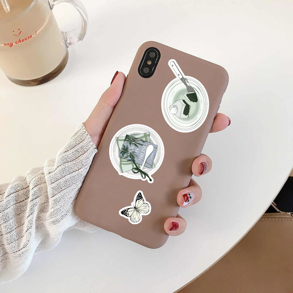 8PCS Weekend Convenience Store Collage Retro Phone Living Room Skateboards Retro Bicycle DIY Cartoon Aesthetic Graffiti Decals