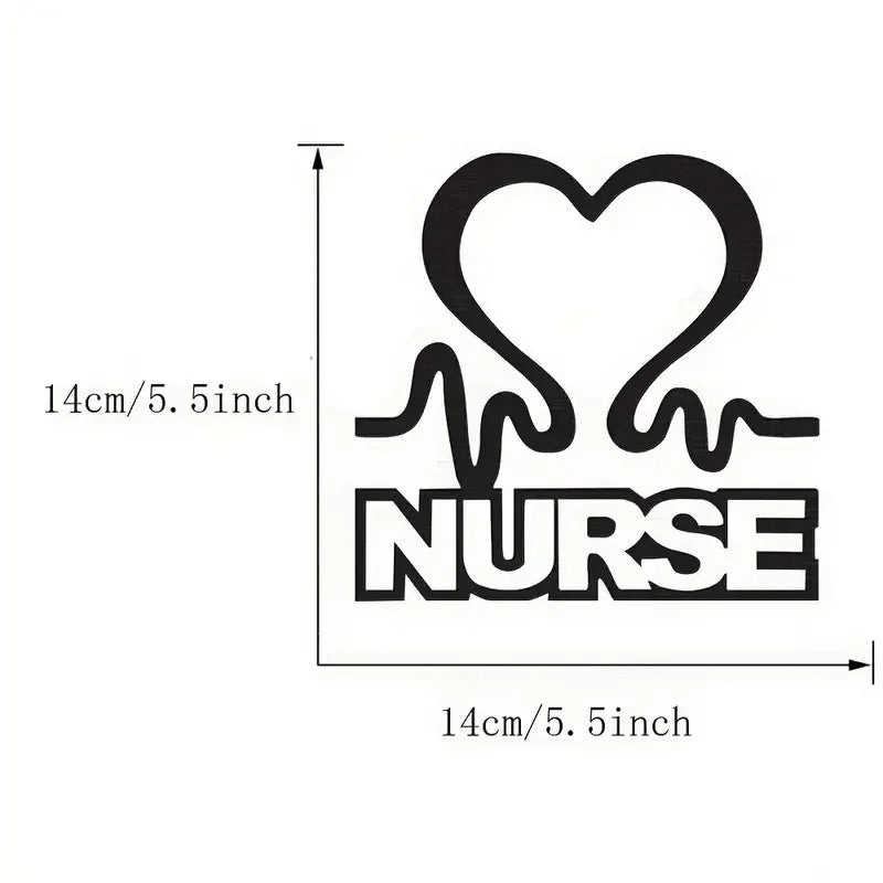1pc Nurse Heart Car Stickers, Removable Vinyl Adhesive Decals, Window Stickers Decals, Car Decoration, Car Accessories