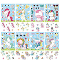 8/16/24PCS Cartoon Rainbow Unicorn DIY Collage Stickers Decorative Mobile Tablets Skateboards Waterproof Stationery Stickers