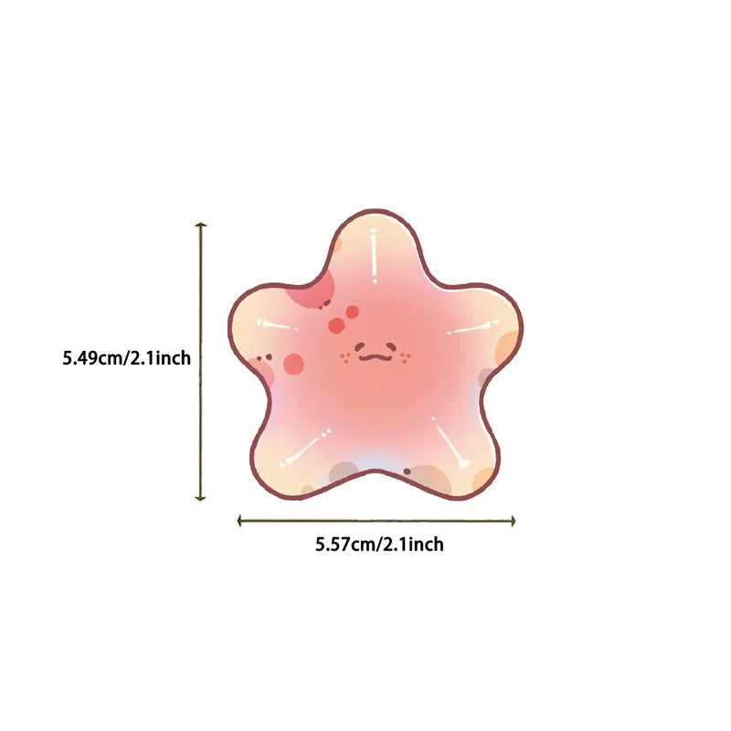 50PCS Cartoon Fish Colored PET Sticky Sticker Aesthetic Tear Open Children's Decoration Scrapbooking School Stationery Supplies