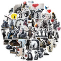 50PCS Banksy Street Art Graffiti Sticker Stationery Aethetic Cool DIY Phone Skateboard Vintage Bicycle Phone Laptop Sticker  ﻿