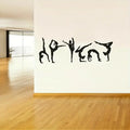 1 Set Six Dance Girls Gymnastics Wall Sticker, Sport Vinyl Art Wall Mural, Sticker For Home Decoration, Wall Papers Decor
