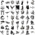 50/100 PCS Retro Pencil Particle Stickers Decorative Guitar Notebook Luggage DIY Waterproof Stationery Stickers