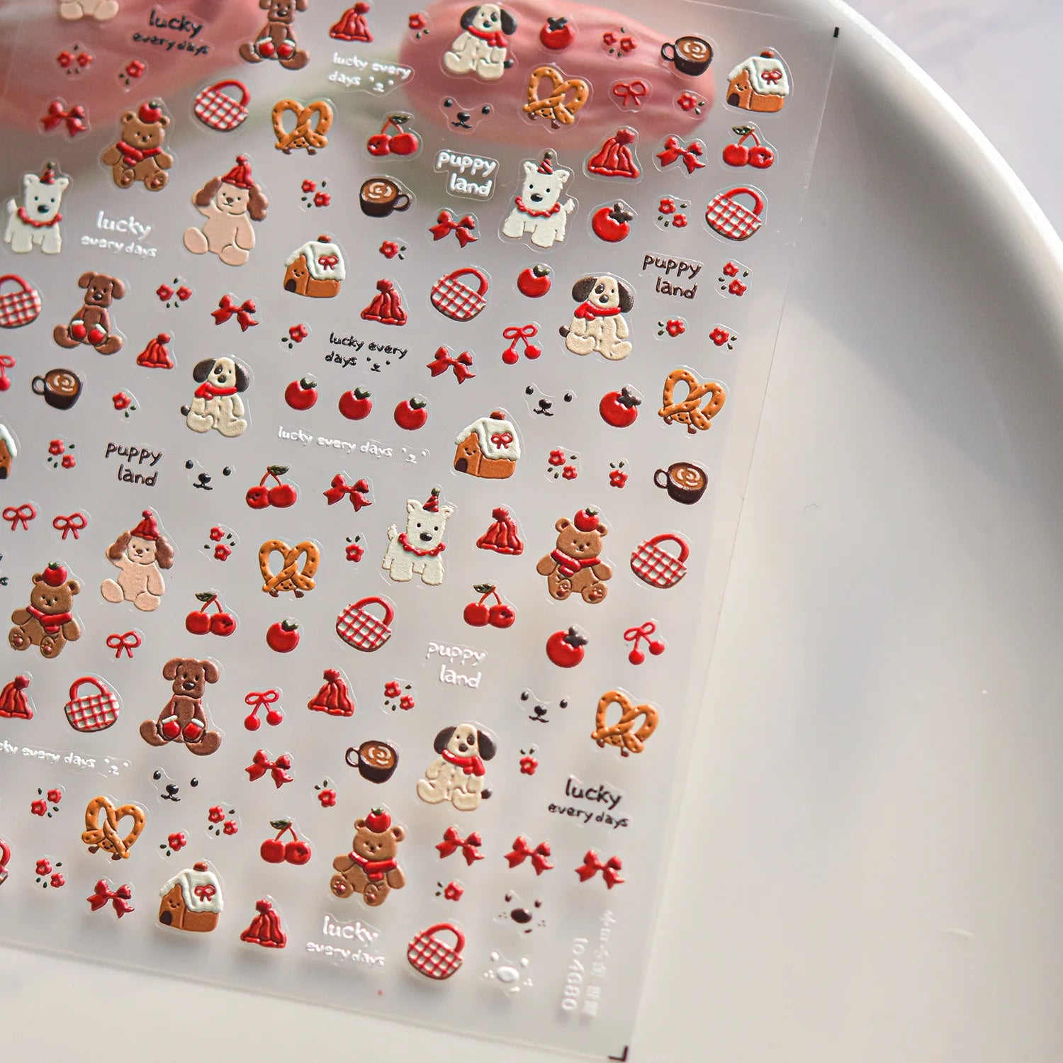 5D Cartoon Nail Art Stickers Cute Bear Cat Purry Design Self Adhesive Nails 3D Decorations Stickers Press On Nails DIY Accessory